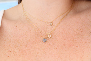 Forget Me Not Hexagon Necklace